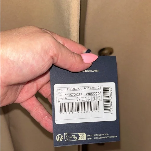 NWT Cinzia Rocca Icons Taupe Wool Cashmere Coat Italy Minimalist Size 12 - Picture 8 of 14